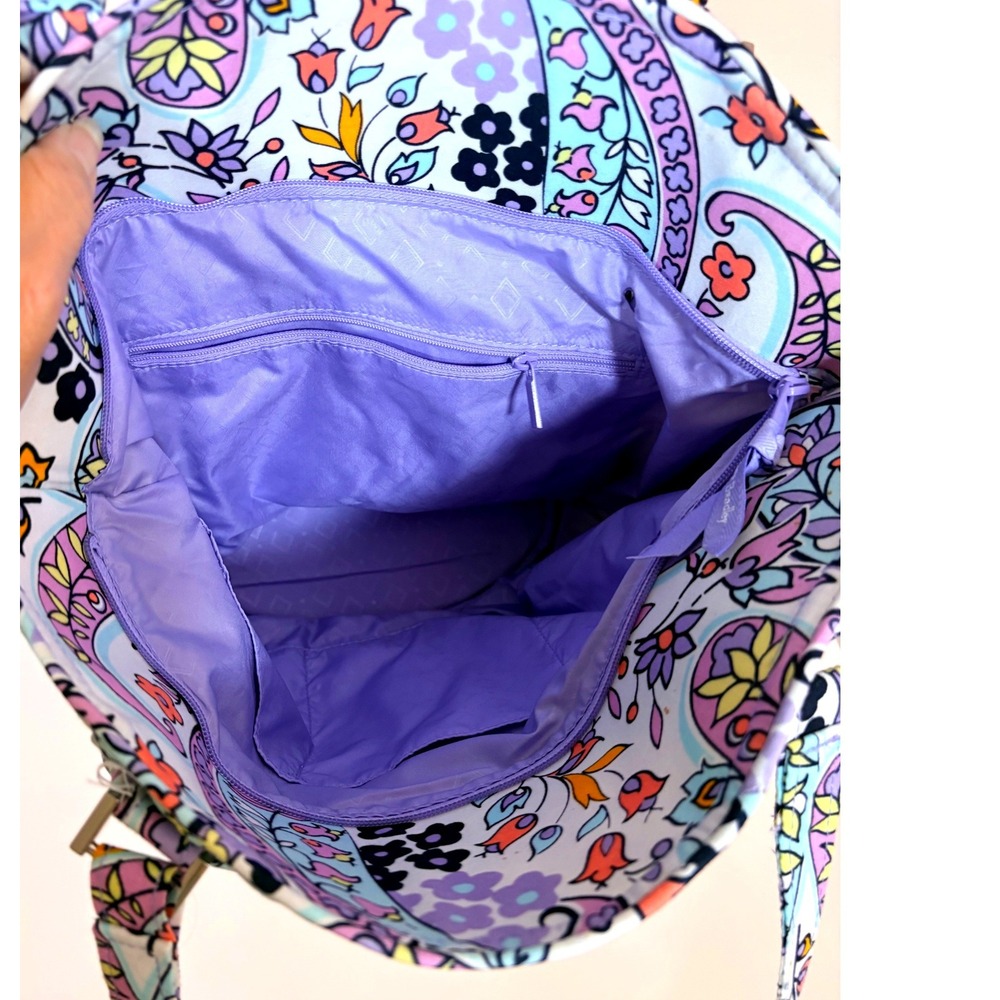 Vera Bradley Quilted Large Glenna Tote Maddalena Paisley Purple Orange Yellow - Picture 7 of 13